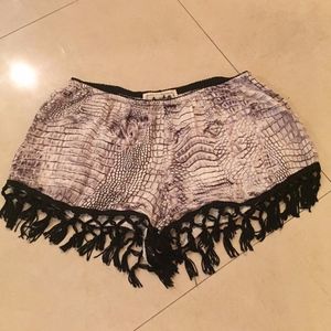 LF Jaase Snake Print Tassel Shorts